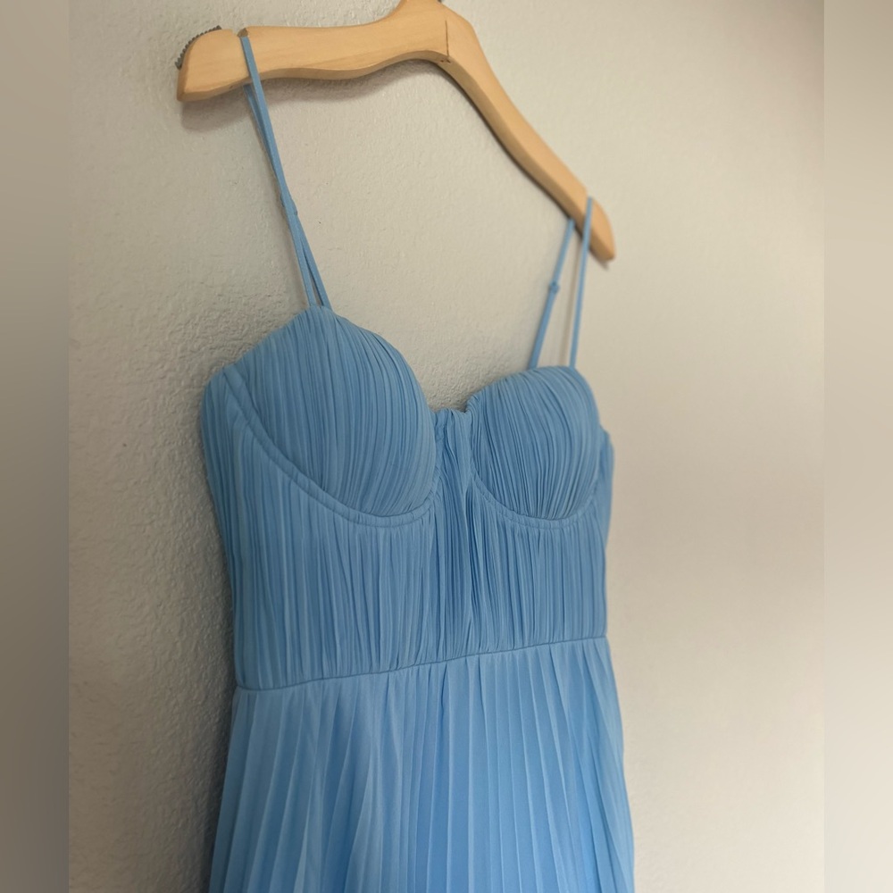 Lulus Admiral Light Blue Pleated Maxi Dress